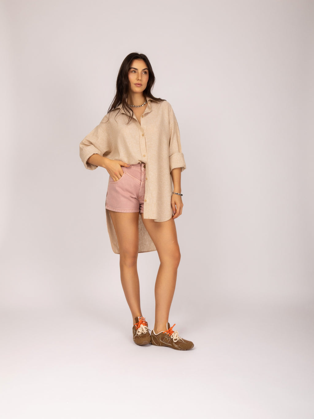 Oversized Longline Linen Shirt
