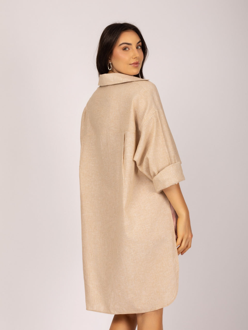 Oversized Longline Linen Shirt