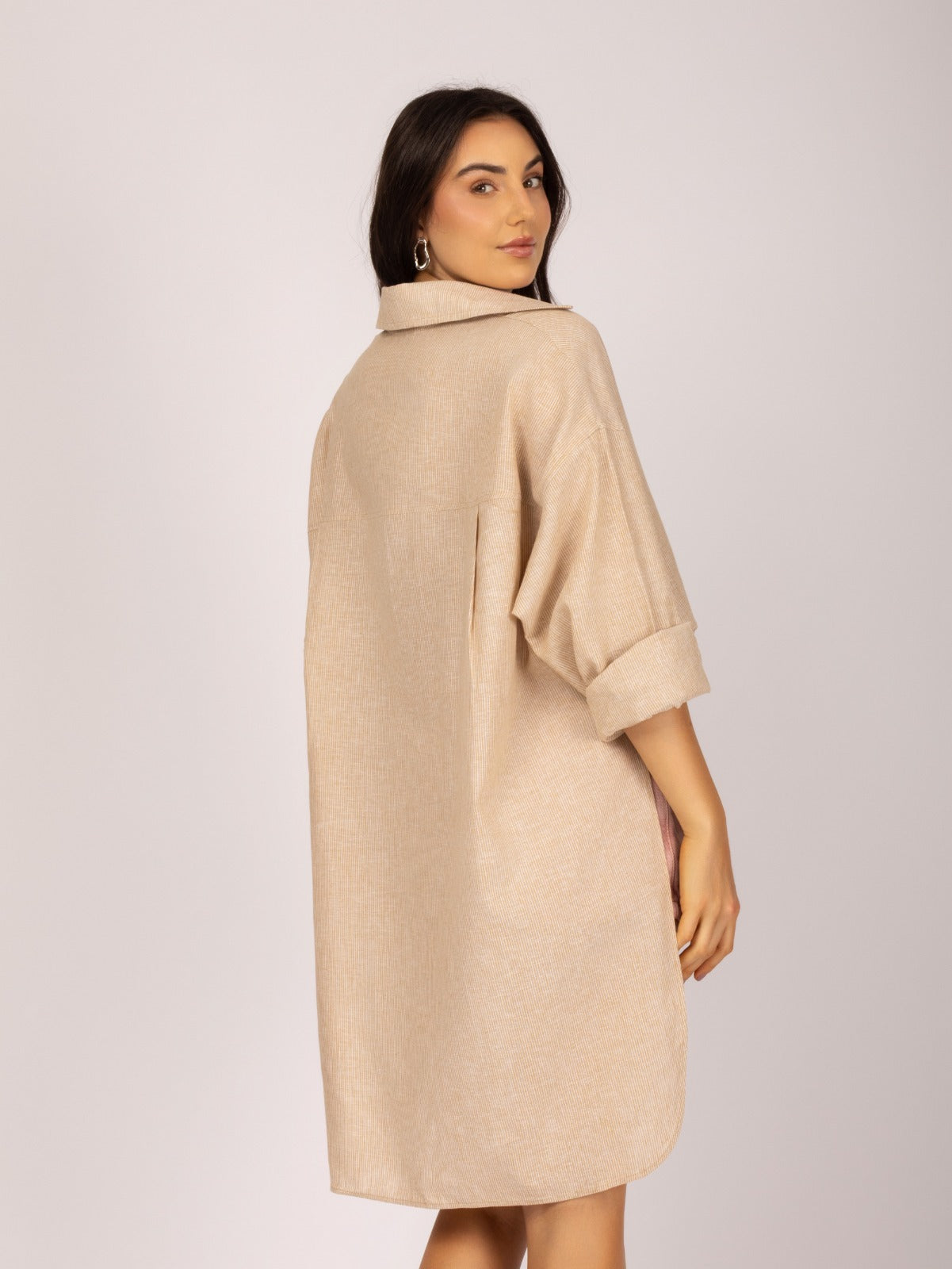 Oversized Longline Linen Shirt
